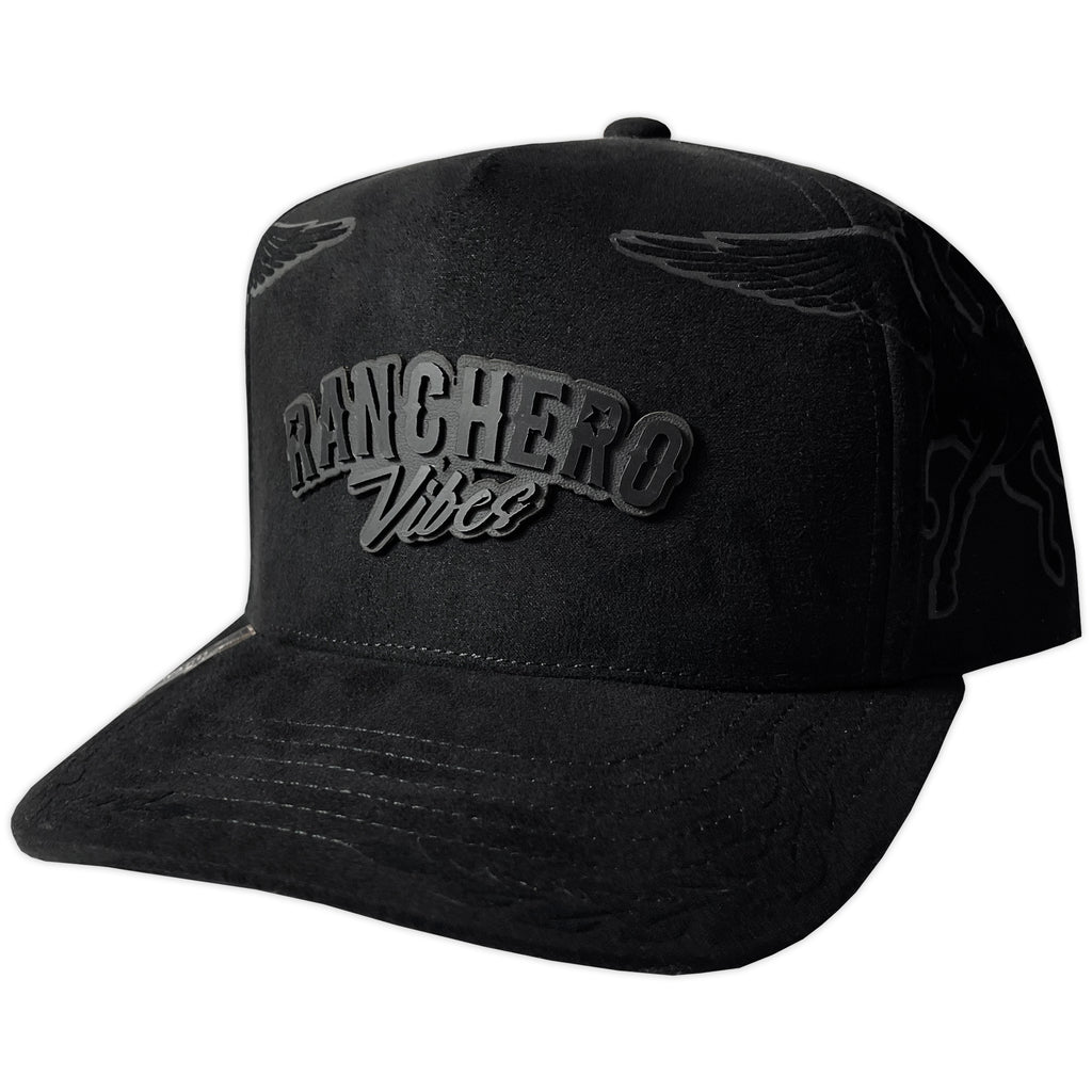 GORRA VAGO STYLE RANCHERO VIBES BLACK FULL SUEDE GAMUZA