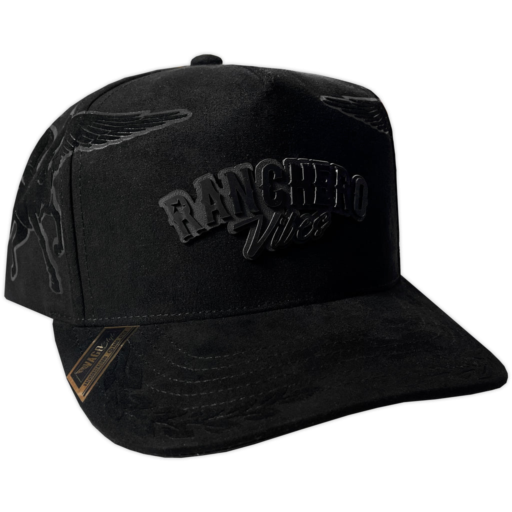 GORRA VAGO STYLE RANCHERO VIBES BLACK FULL SUEDE GAMUZA