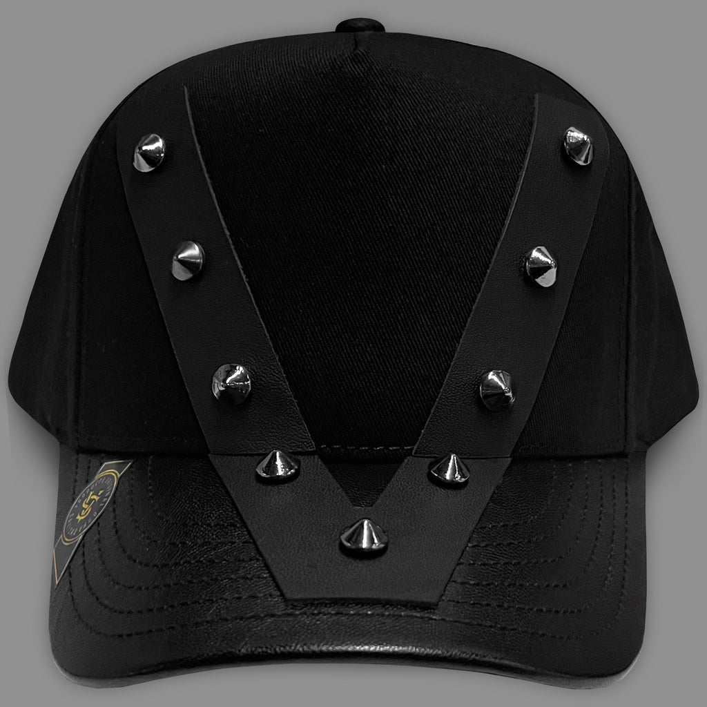 GORRA VAGO STYLE VANTAGE BLACK/BLACK LEATHER CURVA PIEL