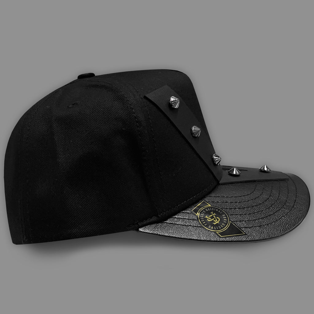 GORRA VAGO STYLE VANTAGE BLACK/BLACK LEATHER CURVA PIEL