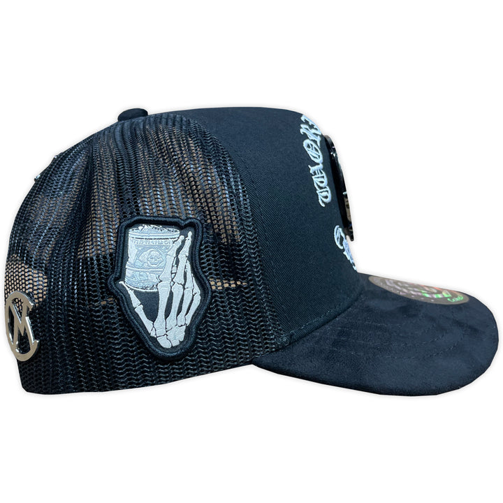 Gorra MVC WORK NOW CRY LATER BLACK MALLA VISERA CURVA