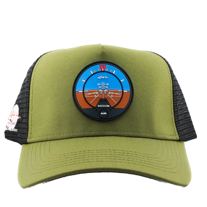 Gorra All In Horizonte Artificial Verde con negro Trucker