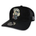 GORRA CULICHI CAPS DEAD SKULL BLACK TRUCKER GOMA