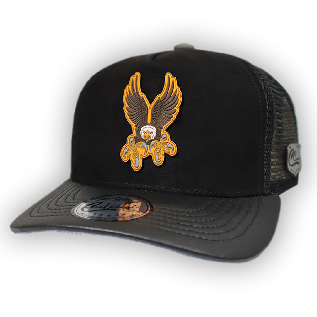 GORRA CULICHI CAPS EL HALCON BLACK TRUCKER GOMA